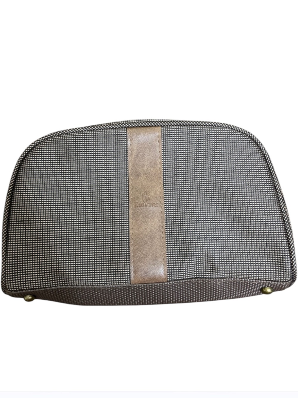 EMIRATES x BVLGARI Brown Plaid Travel Vanity Makeup Case Pouch